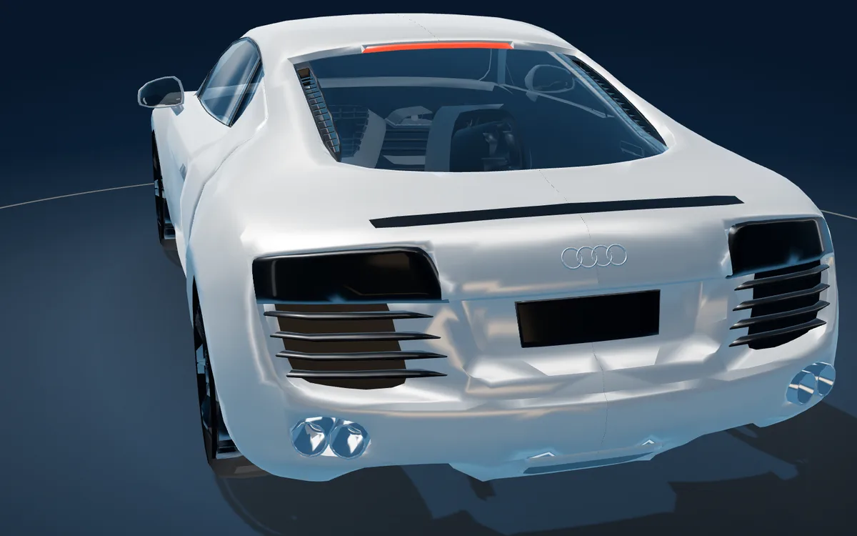 Rear lights and diffuser — 3D studio render