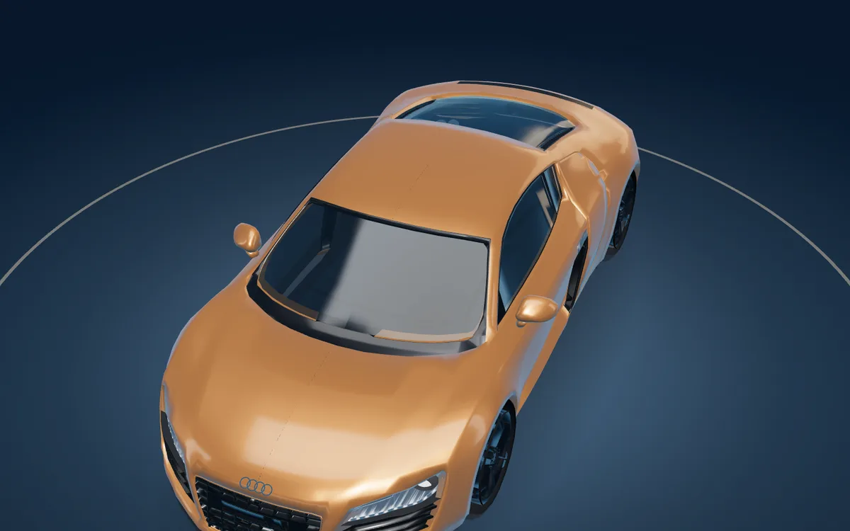 Top view in copper — 3D studio render